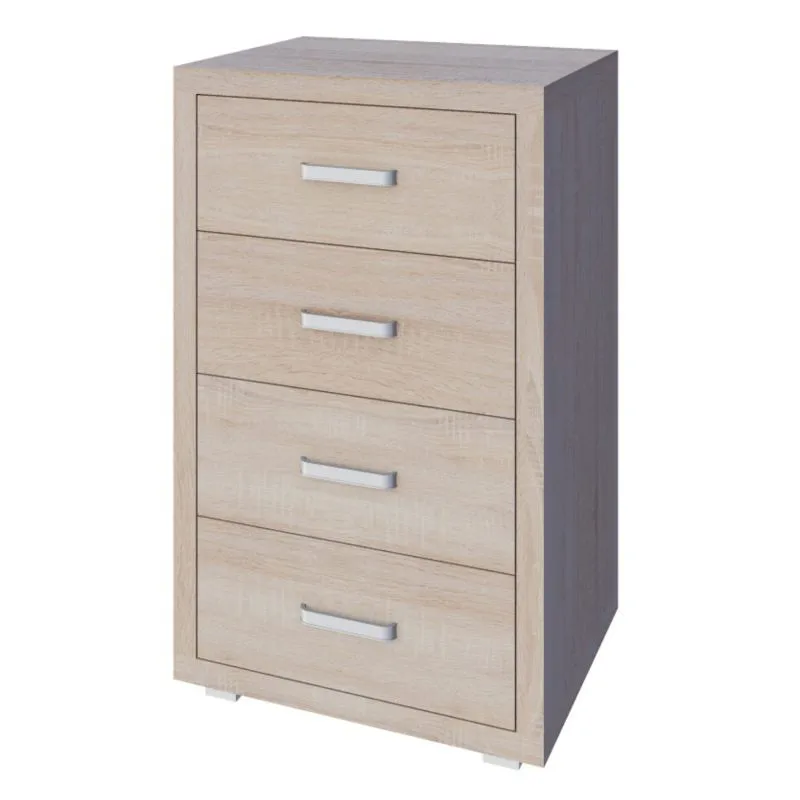 Kerowagi 24 Chest of Drawers | Sonoma Oak Finish | 90 x 70 x 41 cm | 4 Spacious Drawers | Modern Storage Solution