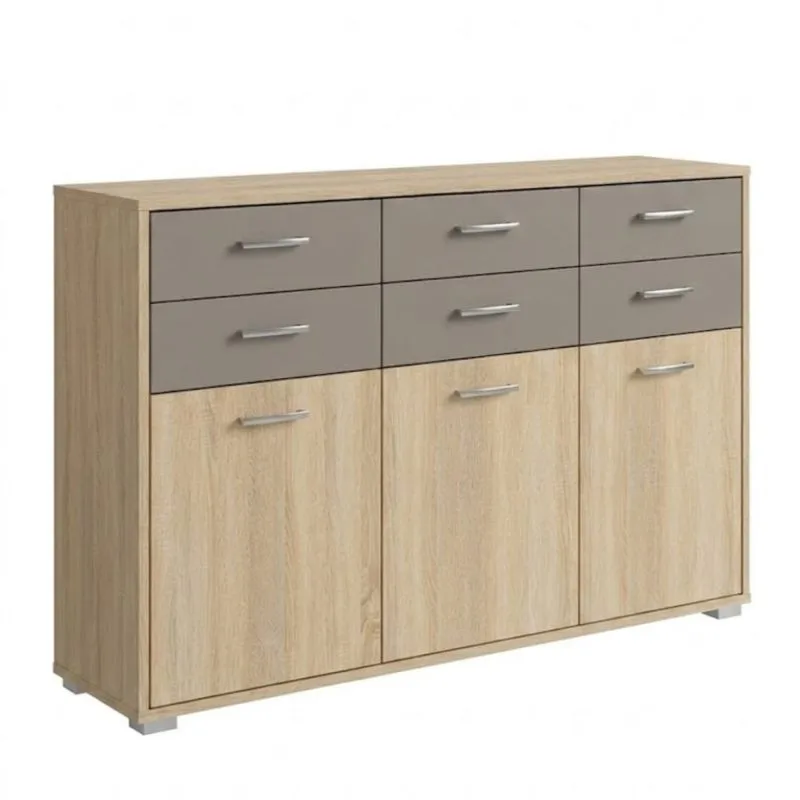 Chest of Drawers Ciomas 03 | Sonoma Oak & Grey | 104 x 130 x 40 cm | Modern Storage Solution