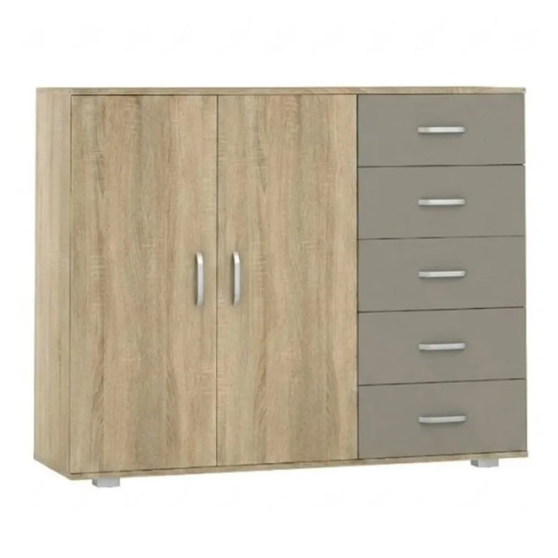 Chest of Drawers Ciomas 10 | Sonoma Oak & Grey | 104 x 130 x 40 cm | Modern Storage Dresser