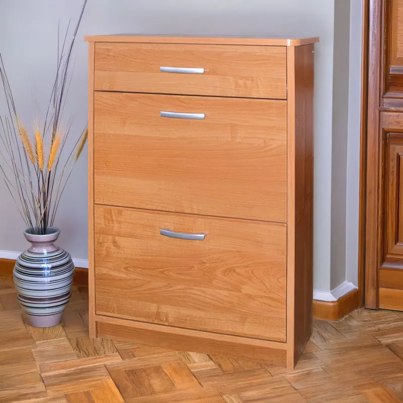 Pamanukan 17 Shoe Cabinet | Alder Finish | 96 x 60 x 20 cm | Modern Storage Solution