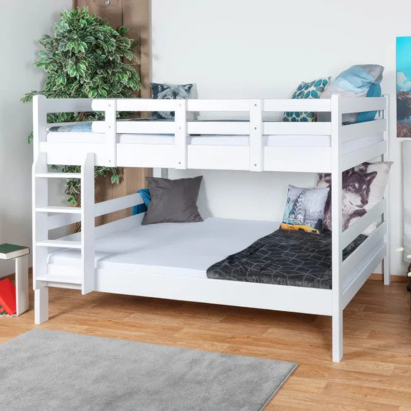 Bunk Bed 160 x 190 cm | Easy Premium Line K24/n | Solid Beech Wood | White Lacquered | Convertible