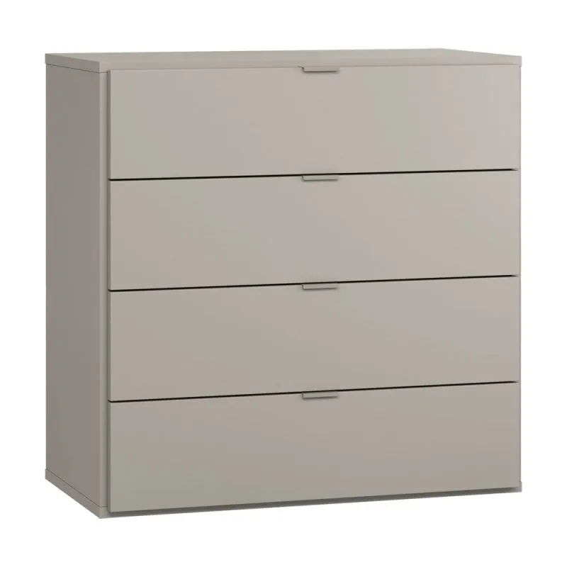 Bentos 07 Chest of Drawers | Grey | 92 x 90 x 47 cm | LED Lighting | 4 Drawers | Soft Close