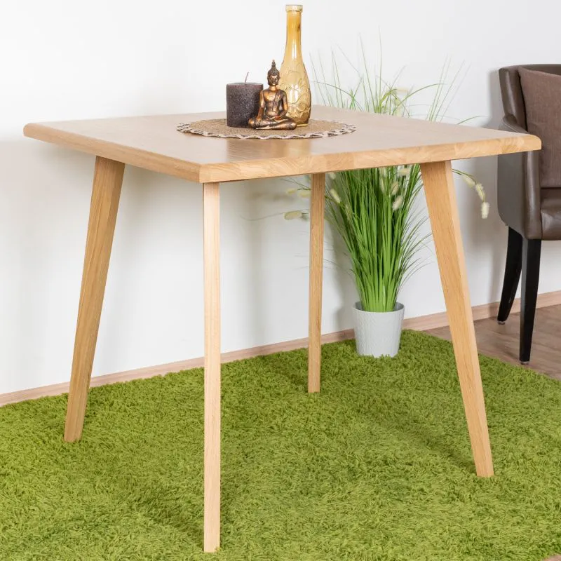 Solid Oak Dining Table Aurornis 70 | Natural Finish | 80 x 80 cm | Modern Design