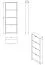 Narrow Shoe Cabinet Veliko 06 | 4 Hinged Doors | White with Grey Handles | 155.5 x 58 x 18 cm | Modern Design