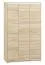 Wardrobe Mochis 01 | Hinged Door Cabinet | Sonoma Oak Light | 3 Colour Inserts | 200 x 120 x 50 cm | 3 Doors, 2 Drawers, 6 Compartments