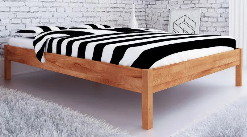 Double Bed Kapiti 09 | Solid Oiled Core Beech | Lying Area 200 x 200 cm | Natural Finish