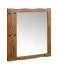 Wall mirror with coat rack made of Sheesham solid wood, color: Sheesham - Dimensions: 80 x 80 x 3 cm (H x W x D)