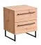 Bedside Cabinet with Two Drawers Crina 07 | Artisan Oak | Black Handles & Legs | 54 x 45.5 x 35 cm | ABS Edge Protection