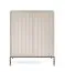High Chest of Drawers Worthing 75 | Ribbed Cashmere Front | 2 Doors | 6 Compartments | 1m Wide | Black Legs