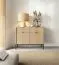 Chest of Drawers | Color: Vicenza Oak | Ribbed Front | Handles & Legs: Black | 2 Drawers | Dimensions: 104 x 39 x 83 cm | 2 Doors | ABS Edging | 4 Compartments