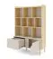 Shelf | color: oak mavelie / macadamia | bookcase | 1 revolving door | 1 drawer | 10 compartments | 113 x 42 x 160 cm | legs: metal | push-to-open function