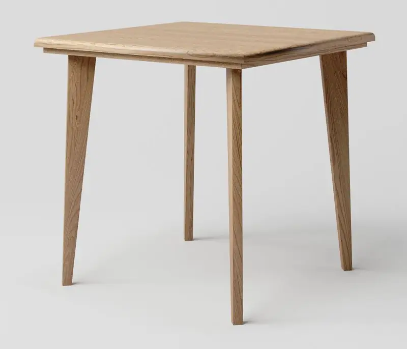 Dining table solid Oak Natural Aurornis 70 - Measurements: 80 x 80 cm (W x D)