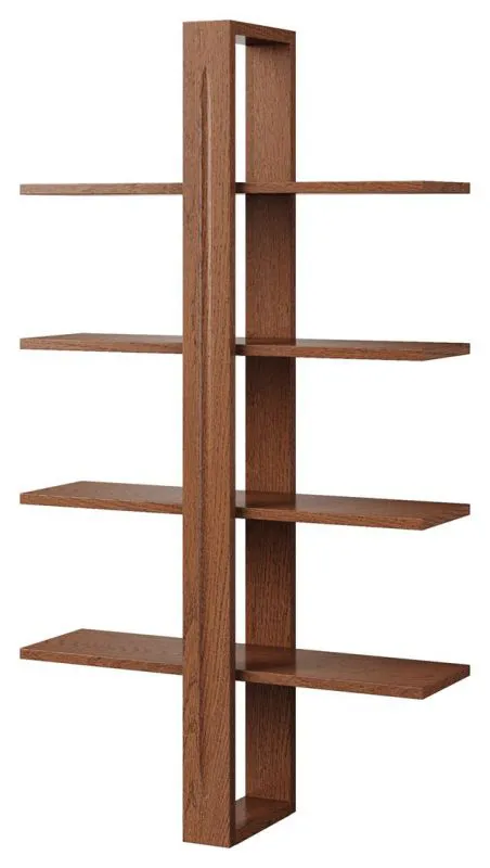 Gorica 17 Wall Shelf | Rustic Oak Finish | 120 x 68 x 24 cm | 4 Shelves | Elegant & Sturdy Design