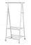 Coat rack Madina 48, Colour: White, part solid wood - Measurements: 152 x 85 x 52 cm (H x W x D)