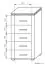 Chest of drawers Kainanto 04, Colour: Oak / Grey - Measurements: 112 x 56 x 41 cm (H x W x D)