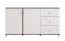 Sideboard with Four Compartments Kanjiza 06 | Oak Flagstaff & White High Gloss | 3 Drawers, 2 Doors | 85 x 162 x 40 cm
