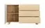 Chest of drawers | 1 door | 3 drawers | color: Vicenza oak | push-to-open function | 130 x 38 x 80 cm | 2 compartments | ABS edges | wooden legs | for living room