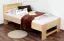 Single bed / guest bed solid beech wood natural 111, incl. slatted frame - dimensions 90 x 200 cm (W x L)