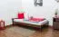Single bed / guest bed solid pine walnut A14, incl. slatted frame - dimensions 90 x 200 cm