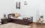Children's Bed & Youth Bed Easy Premium Line K1/2h | 2nd Berth & 2 Cover Panels | 90 x 200 cm Solid Beech | Chocolate Brown