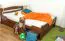 Youth Bed Easy Premium Line K4 | 140 x 200 cm | Solid Beech Wood | Dark Brown | 2 Drawers & Cover Panel