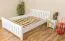 Children's bed / Youth bed solid, natural pine wood 65, includes slatted frame - Dimensions 140 x 200 cm