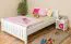 Children's bed / youth bed solid pine solid wood white 65, incl. slatted frame - dimensions 140 x 200 cm