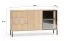Sideboard | color: Lindberg oak | incl. LED lighting | 3 drawers | push-to-open function | 160 x 40 x 86 cm | 4 compartments | chest of drawers | 1 glass door with aluminum frame