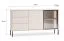 Sideboard | cashmere | incl. LED lighting | 3 drawers | push-to-open function | 160 x 40 x 86 cm | 4 compartments | chest of drawers | 1 glass door with aluminum frame