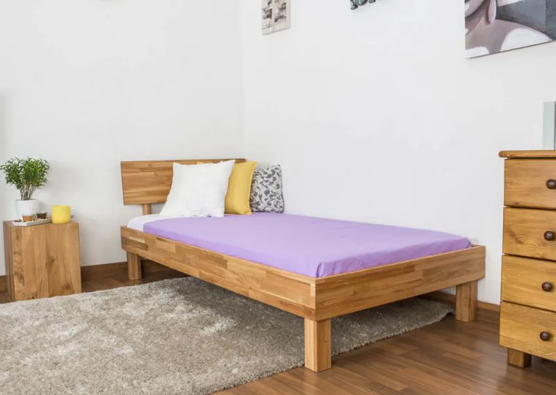Youth bed Wooden Nature 02, solid oak wood, oiled, solid - 100 x 200 cm