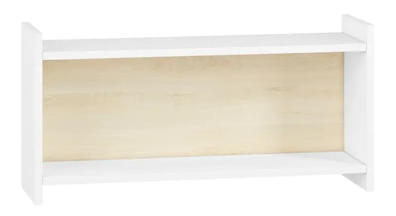 Children's room - Suspended rack / Wall shelf Egvad 16, Colour: White / Beech - Measurements: 35 x 72 x 20 cm (h x w x d), with 1 compartment