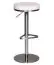Round upholstered bar stool Apolo 176, color: white / chrome, height-adjustable