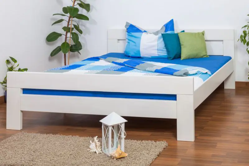 Youth bed "Easy Premium Line" K6, solid beech wood, white - 180 x 200 cm 