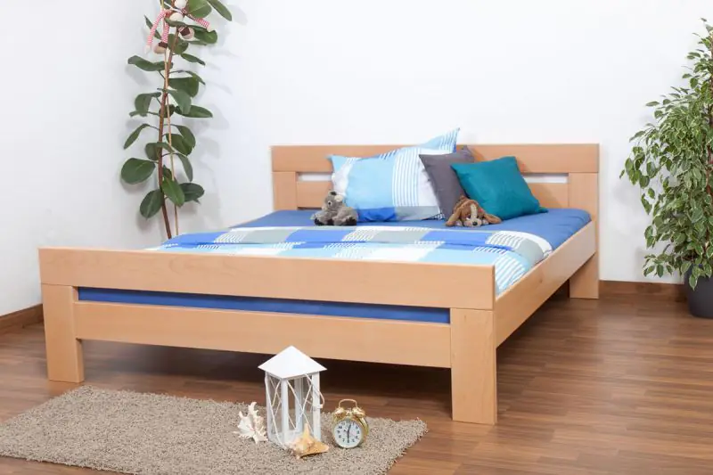 Youth bed "Easy Premium Line" K6, solid beech wood, clearly varnished - 180 x 200 cm 