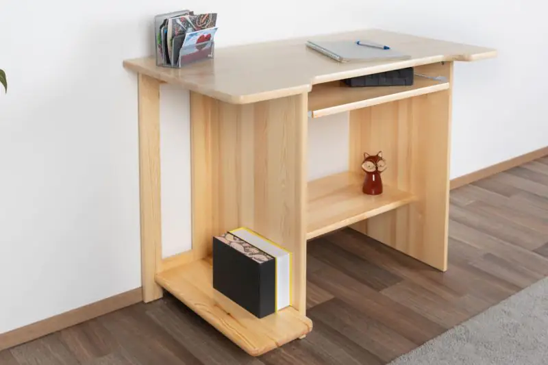 Desk solid, natural pine wood Junco 195 - Dimensions 75 x 103 x 57 cm