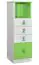 Children's room - Chest of drawers Luis 24, Colour: Oak White / Green - 127 x 40 x 42 cm (h x w x d)