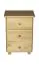 3 Drawer Bedside table 006, solid pine wood, clear finish - H60 x W43 x D33 cm 