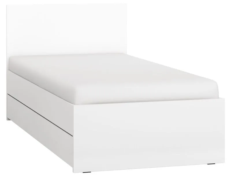Single Bed or Guest Bed | White Finish | Lying Surface 90 x 200 cm | Modern Design