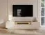 TV cabinet | color: beige / oak Cremona | 2 hinged doors | incl. LED lighting | 3 compartments | 203 x 40 x 43 cm | push-to-open function | TV board | 2 drawers