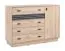 Niel 17 5-Drawer Chest, Color: Oak / Anthracite - Dimensions: 95 x 135 x 40 cm (H x W x D)