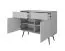 Elegant Black Chest of Drawers Horsham 65 | Four Compartments | Push-to-Open | Two Doors | ABS Edge Protection | Two Drawers | Black Legs