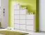 Narrow Shoe Cabinet Veliko 06 | 4 Hinged Doors | White with Grey Handles | 155.5 x 58 x 18 cm | Modern Design