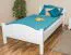 Single bed / guest bed solid beech wood white 113, incl. slatted frame - dimensions 100 x 200 cm