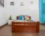 Single bed / guest bed "Easy Premium Line" K4 incl. 2 drawers and 1 cover panel, 120 x 200 cm solid beech wood cherry-colored