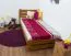 Children's Bed / Youth Bed Solid Pine Oak A24 | 90 x 200 cm | Includes Slatted Frame | Modern Design