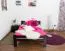 Single bed/ guest bed "Easy Premium Line" K4, 120 x 200 cm solid beech wood chocolate brown lacquered