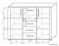 Chest of drawers Aitape 45, colour: dark Sonoma oak / light Sonoma oak - Measurements: 105 x 135 x 40 cm (H x W x D)