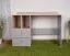 Modern desk with 2 drawers and 2 open compartments, 83 x 120 x 55 cm, oak / gray, teen bedroom desk, black handles, ABS edges