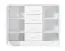 Chest of Drawers in Oak / White | 120 x 40 x 95 cm | 2 doors | 4 drawers | 4 shelves | 6 compartments | white metal handles | Nalut 03