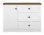Chest of drawers Oulainen 08, Colour: White / Oak - Measurements: 86 x 120 x 40 cm (H x W x D), with 1 door, 3 drawers and 2 compartments.